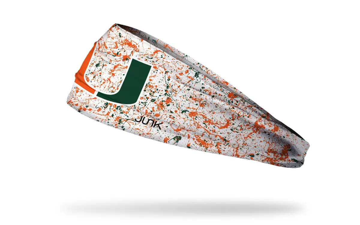 University Of Miami: Splatter White Big Bang Lite Headband 1