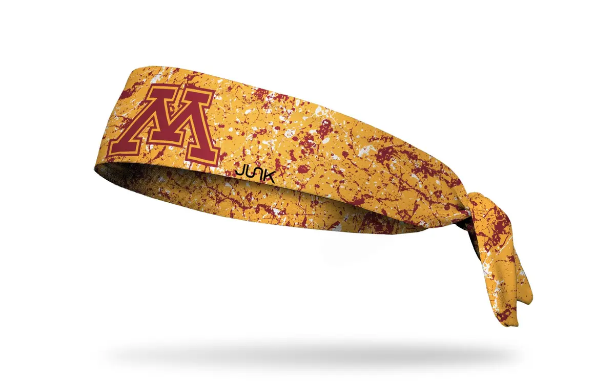 University Of Minnesota: Splatter Gold Flex Tie Headband 1
