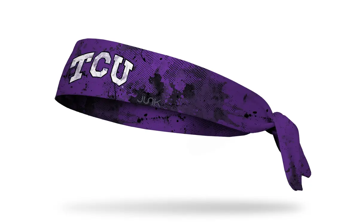Tcu: Grunge Purple Flex Tie Headband 1