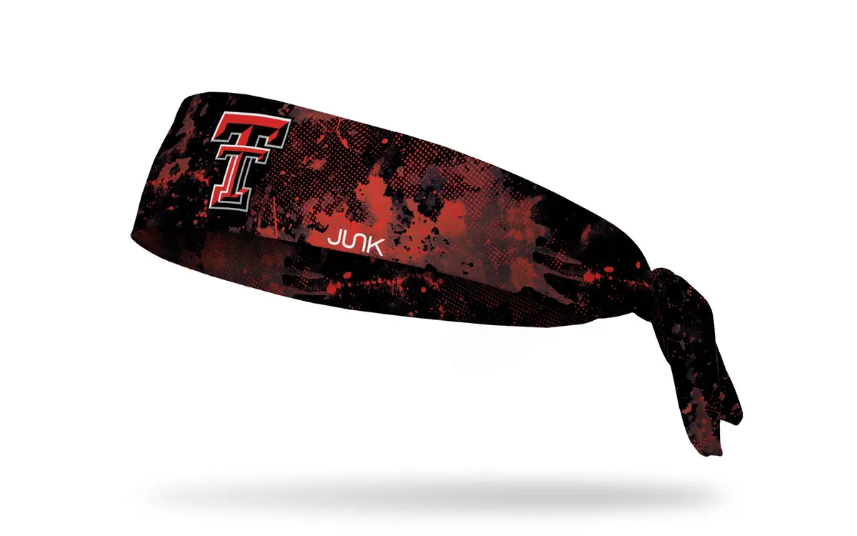 Texas Tech University: Grunge Black Flex Tie Headband 1
