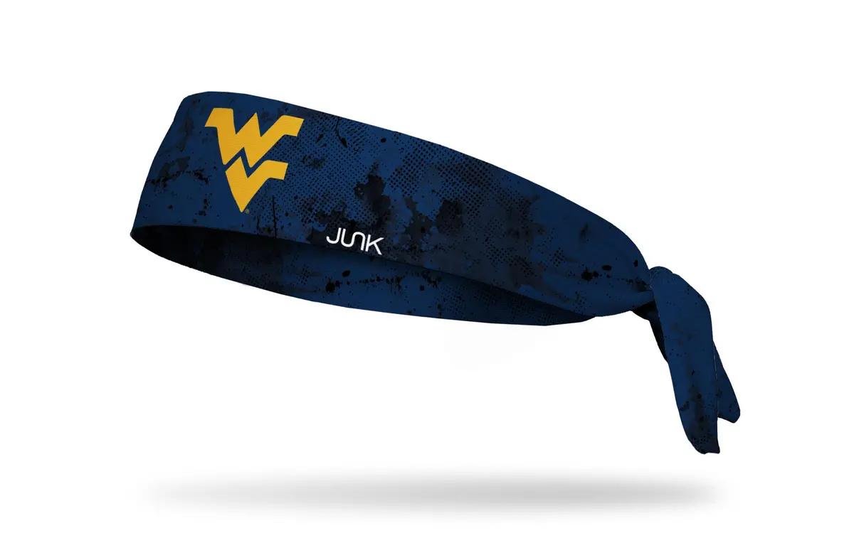 West Virginia University: Grunge Navy Flex Tie Headband 1