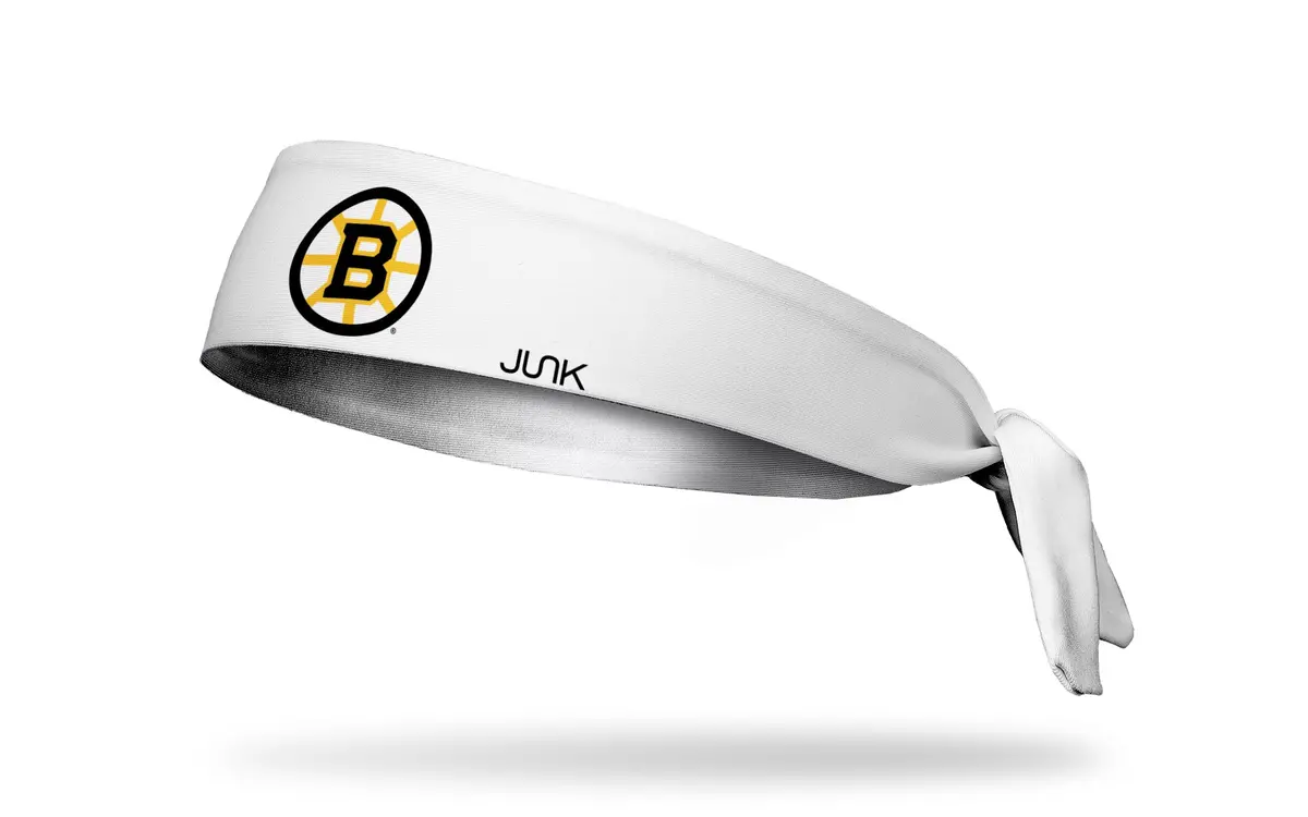 Boston Bruins: Logo White Flex Tie Headband 1