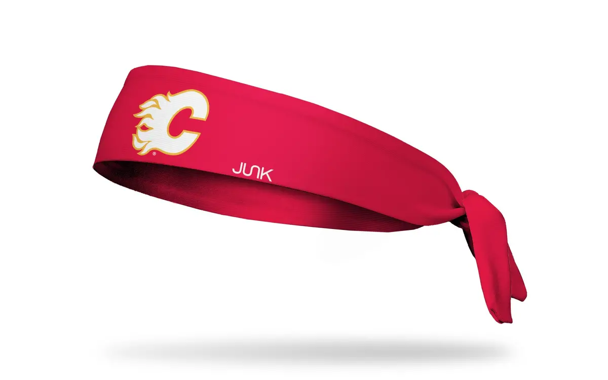 Calgary Flames: Logo Red Flex Tie Headband 1