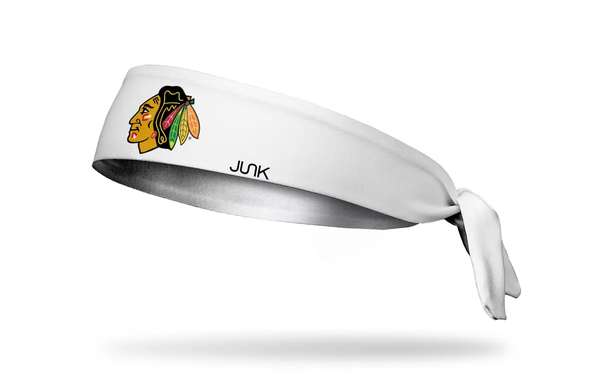 Chicago Blackhawks: Logo White Flex Tie Headband 1