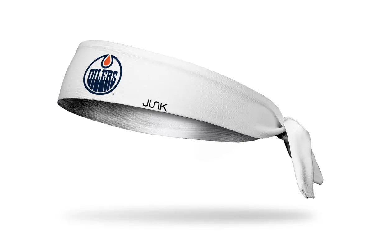 Edmonton Oilers: Logo White Flex Tie Headband 1