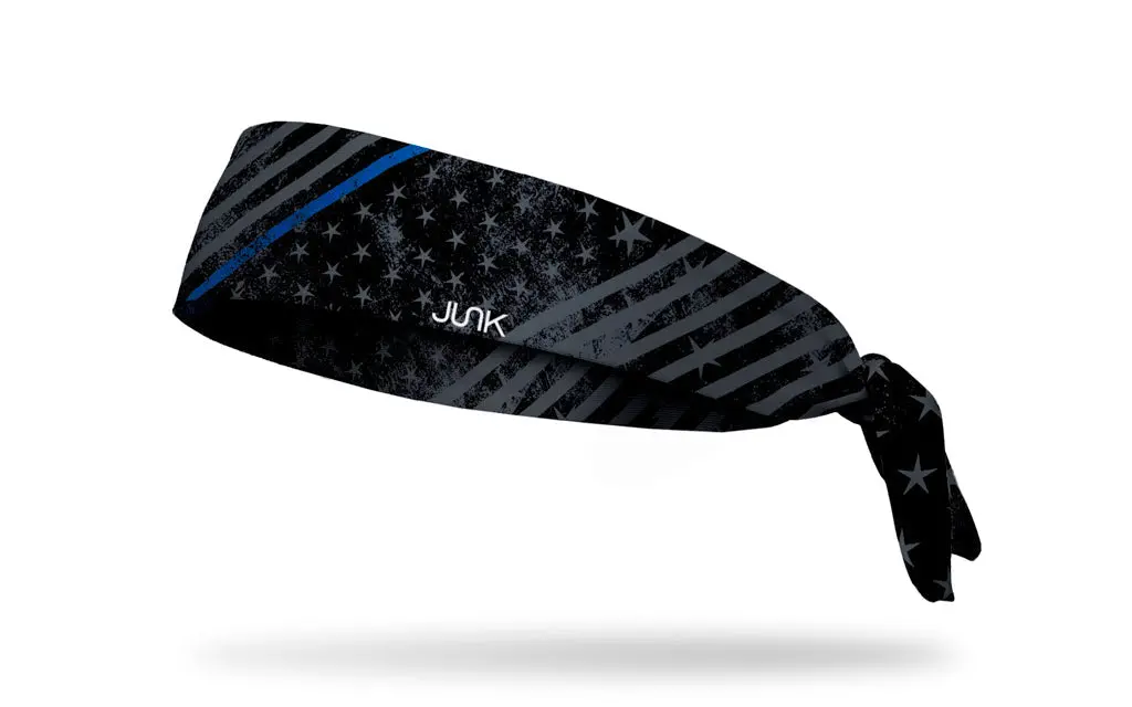 Night Watch - Thin Blue Line Tie Headband 1