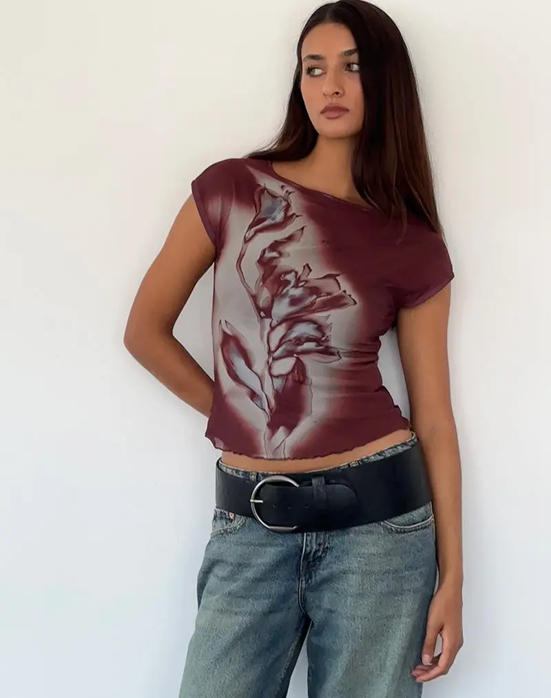 Nova Top In Lumen Mesh Brown 1