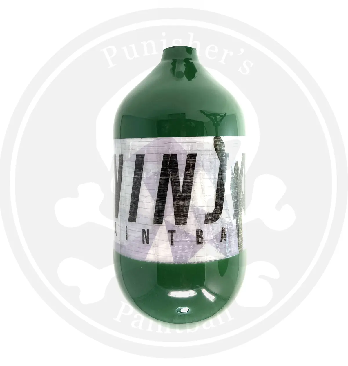 Ninja Carbon Fiber Lite Solid Series 68/4500 Paintball Tank - Green - Bottle Only 1