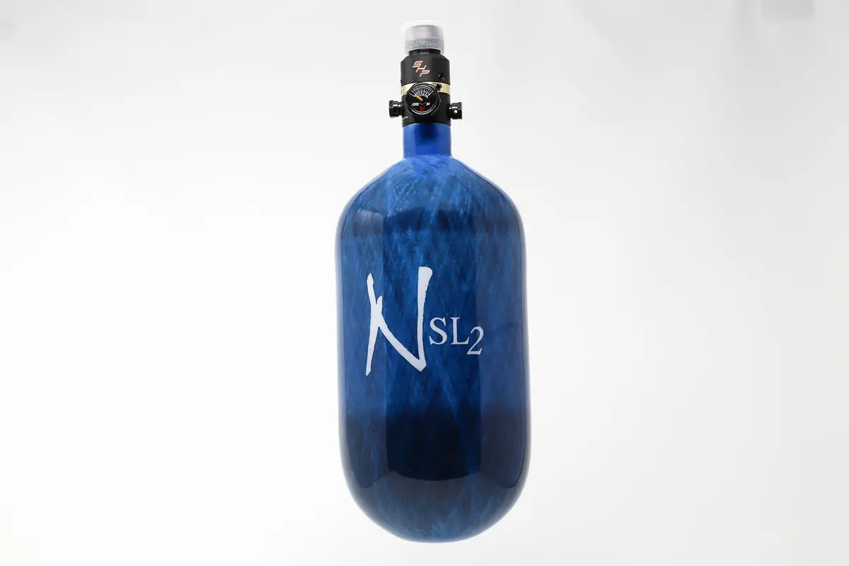 Ninja Sl2 77/4500 Carbon Fiber Paintball Tank - Blue - Prov2 Shp Regulator 1