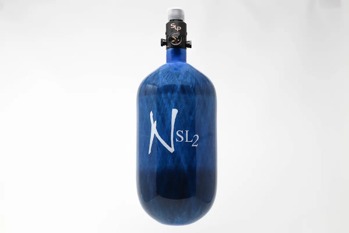 Ninja Sl2 77/4500 Carbon Fiber Paintball Tank - Blue - Prov2 Slp Regulator 1