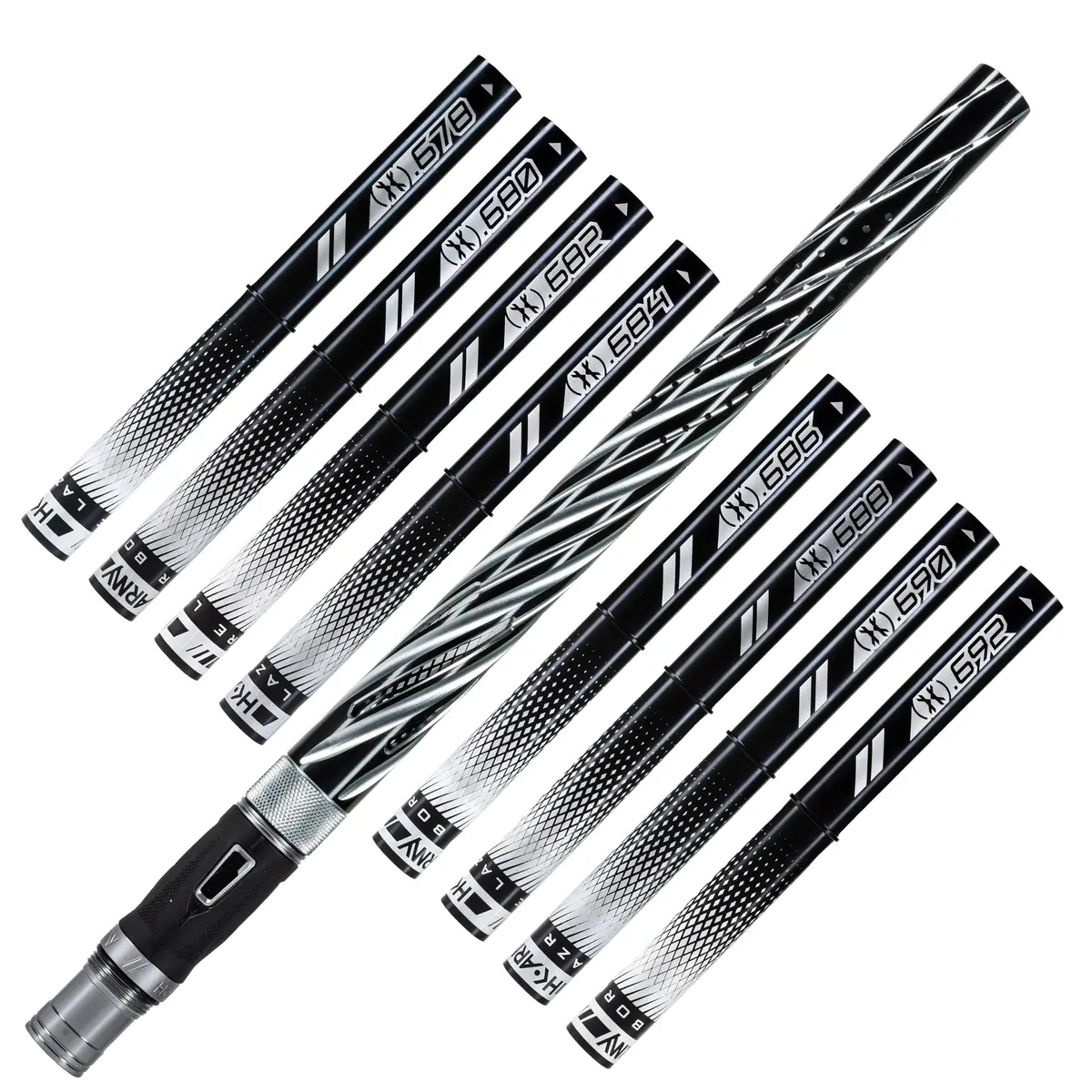 Hk Army Lazr Barrel Kit - Elite Orbit - Autococker Thread - Dust Pewter/Black Inserts 1