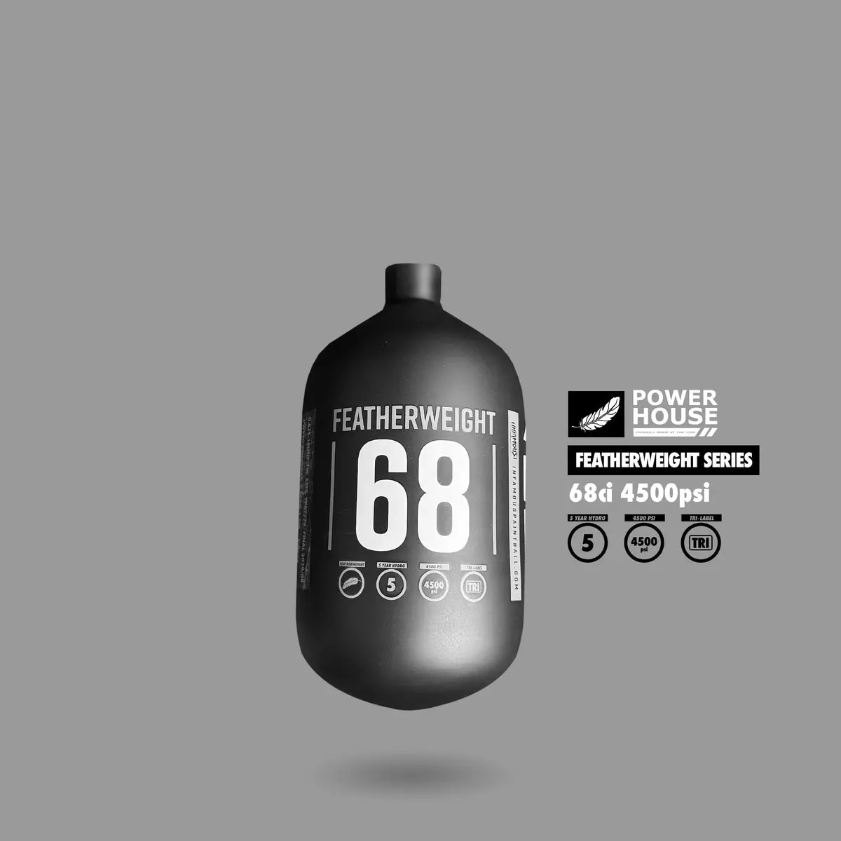Infamous/Powerhouse™ “Featherweight” Paintball Air Tank Bottle Only - Choose Your Size! 1