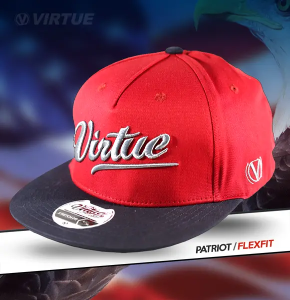 Virtue Patriot All Star Fitted Hat - Red / Silver / Navy Blue 1
