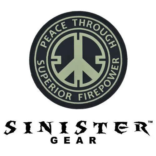 Sinister Gear "Peace" Pvc Patch - Swat (Glows In The Dark) 1