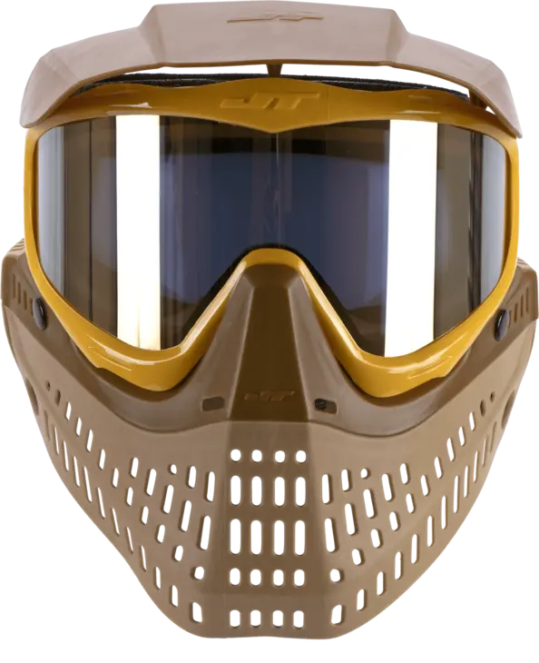 Jt Proflex Le Paintball Mask - Brown/Tan/Gold W/ Gold Thermal Lens 1