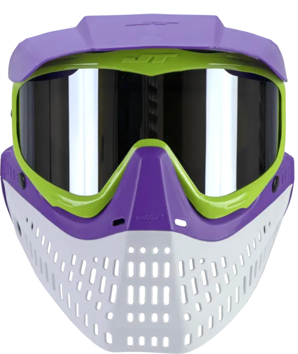 Jt Proflex Le Paintball Mask - Purple/Lime/White W/ Chrome Thermal Lens 1