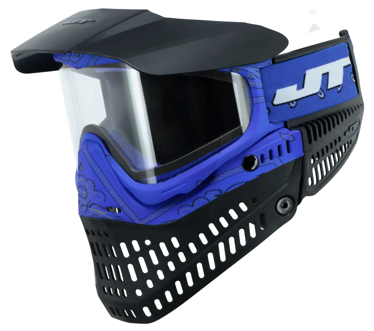 Jt Proflex Paintball Mask - Le Bandana Series - Blue W/ Clear & Smoke Lens 1