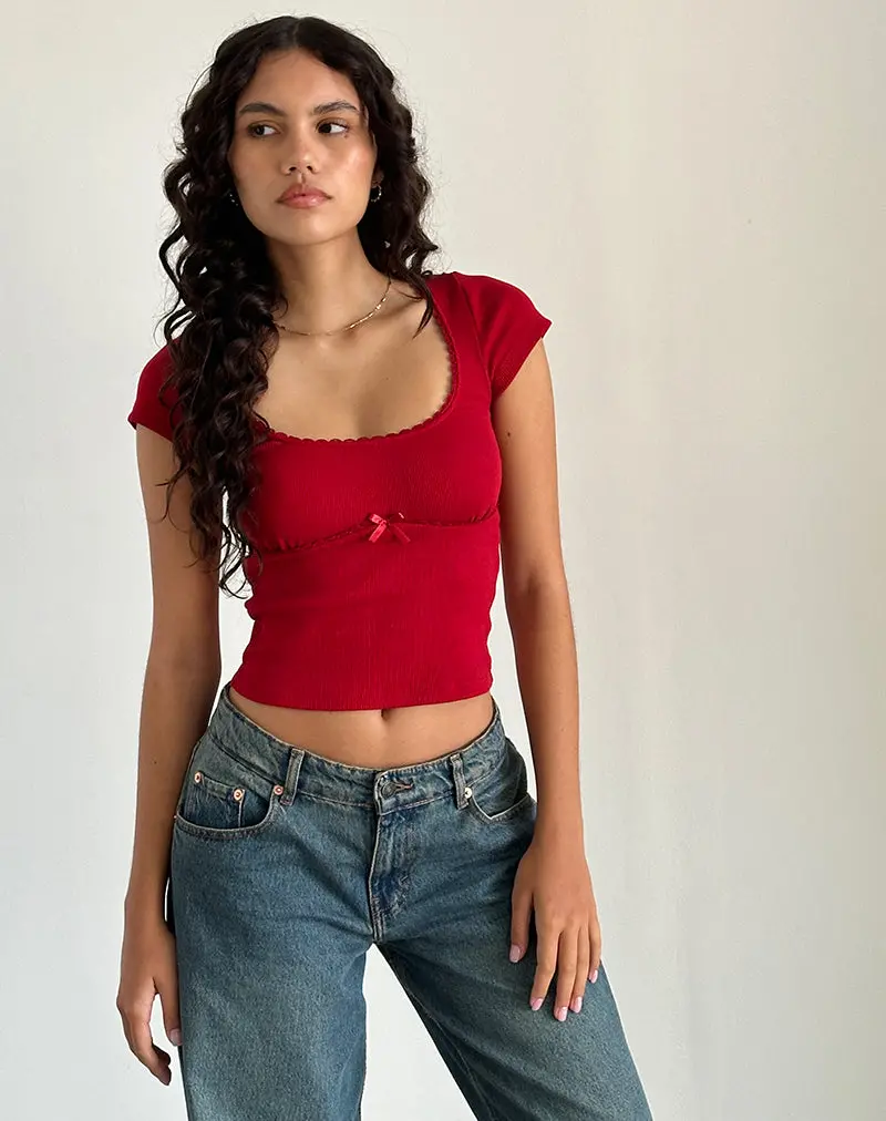 Rada Top In Rib Adrenaline Red 1