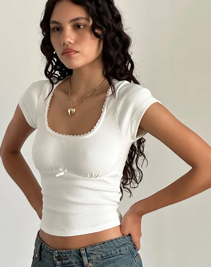 Rada Top In Rib Off White 1