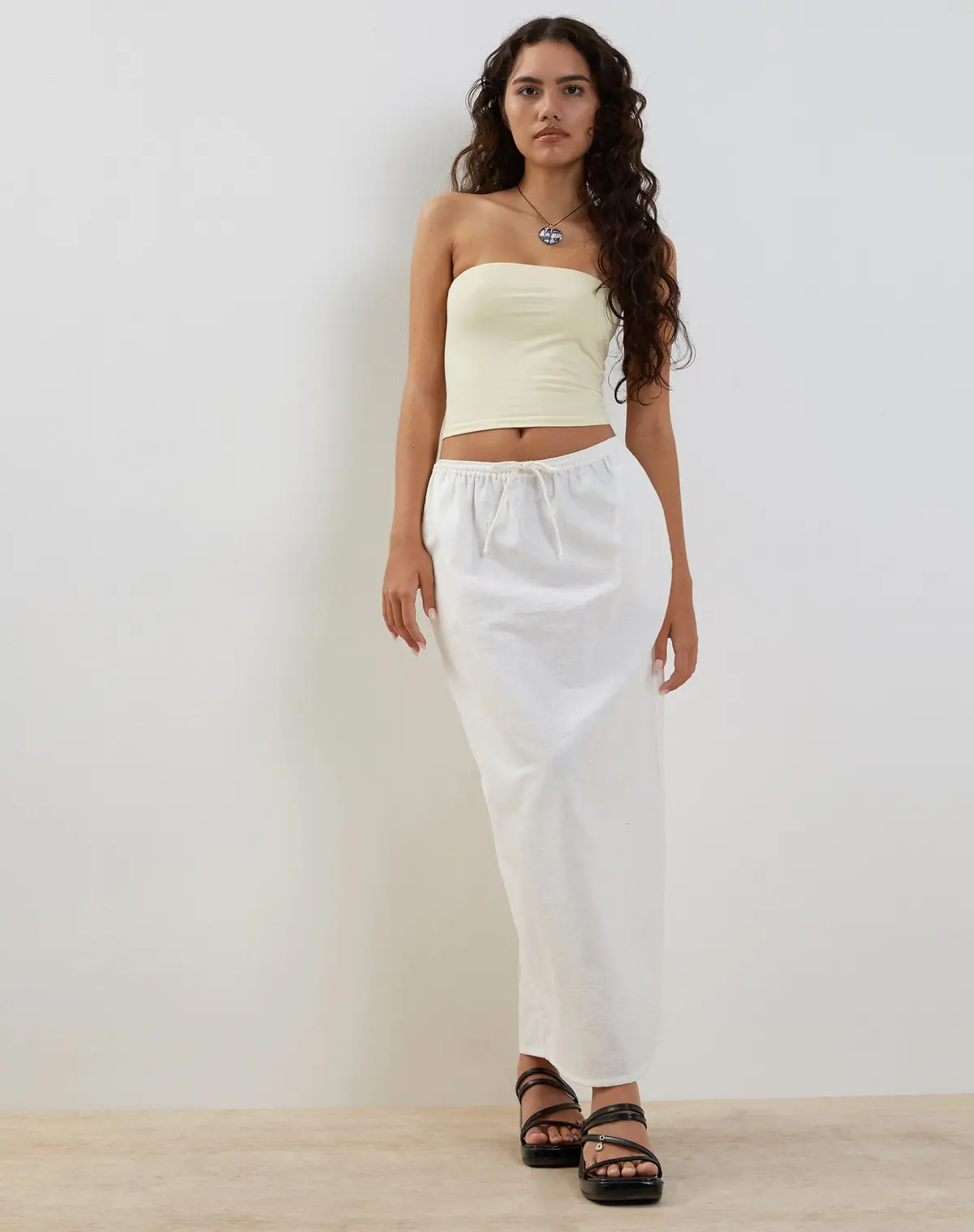 Joelene Maxi Skirt In White 1