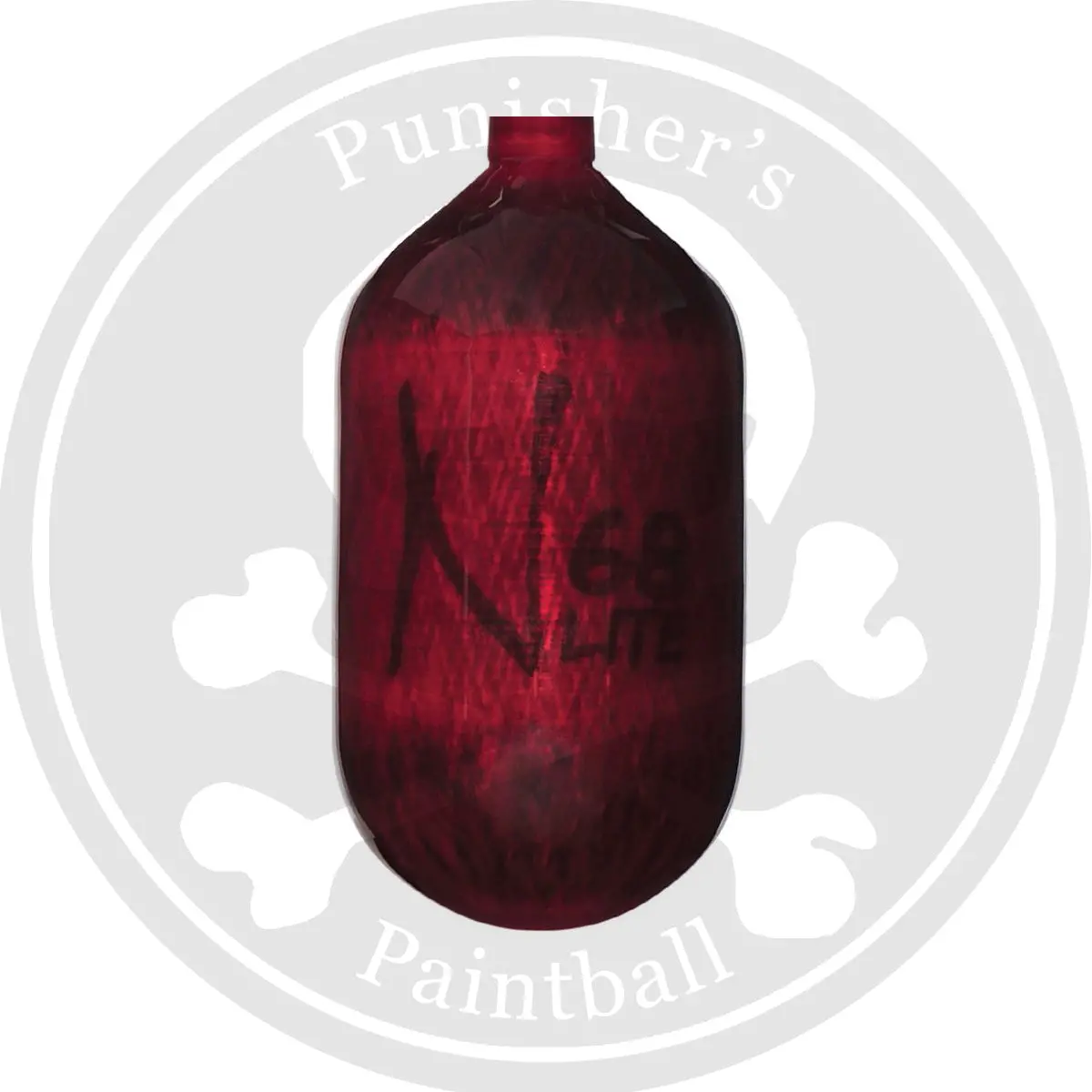 Ninja Carbon Fiber Lite 68/4500 Paintball Tank - Red - Bottle Only 1