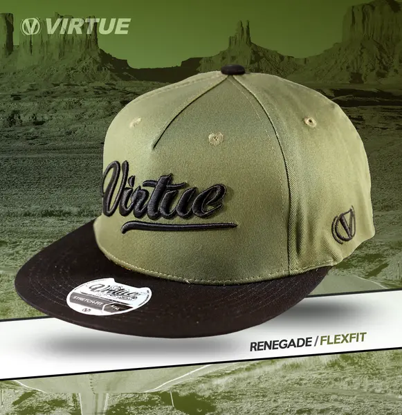 Virtue Renegade All Star Fitted Hat - Black / Olive Drab 1