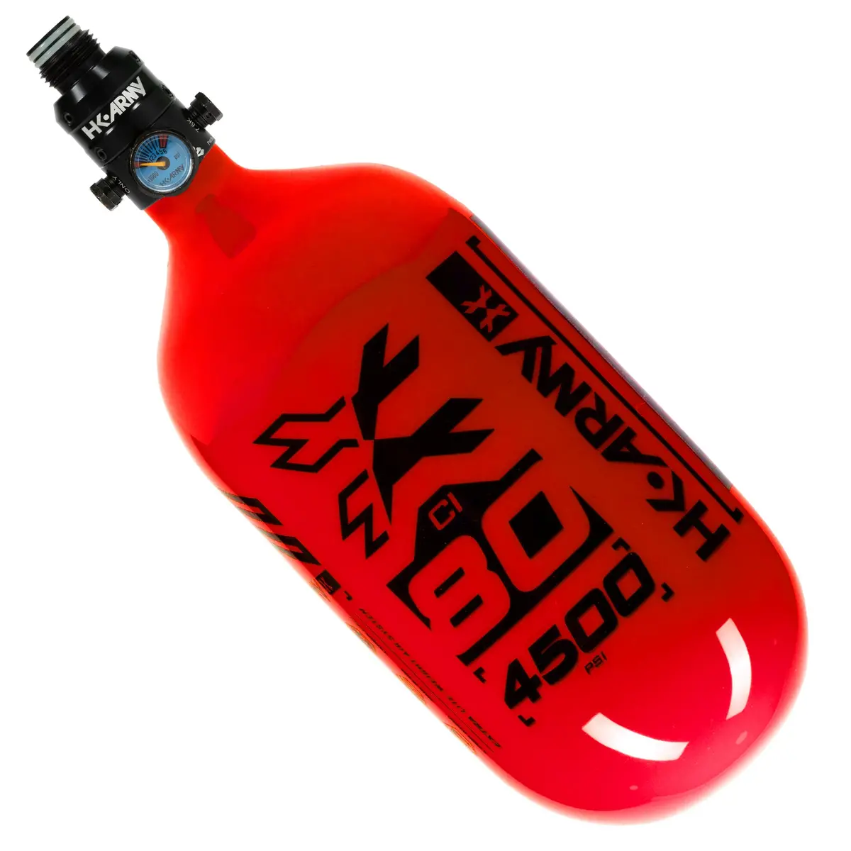 Hk Army "Extra Lite" Carbon Fiber Tank - Pro Reg - Rush - 80/4500 Psi - Red/Black 1