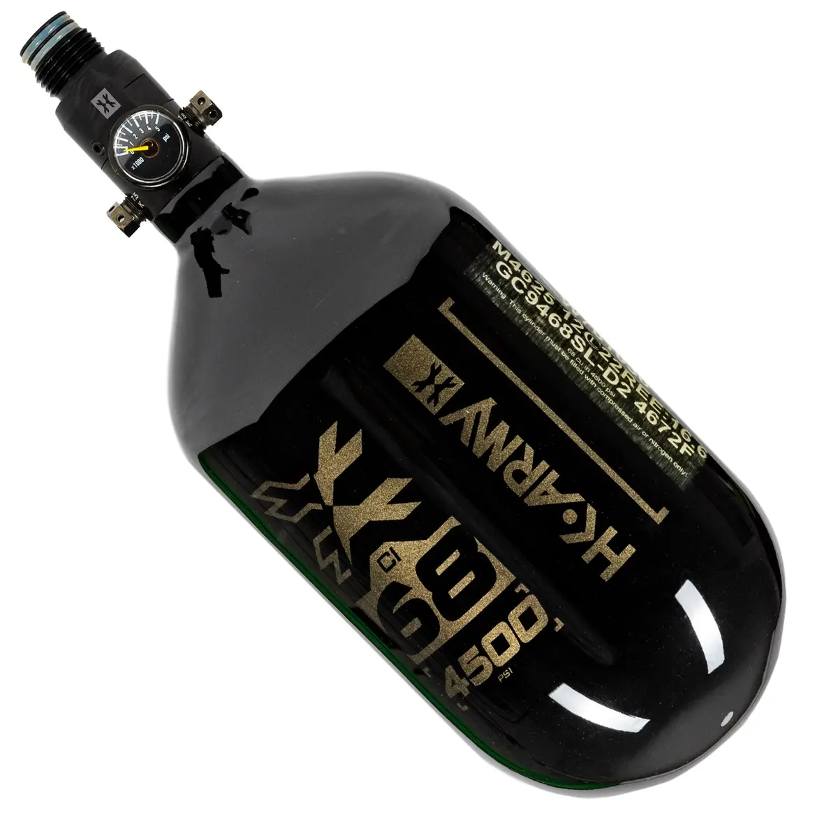 Hk Army "Extra Lite" Carbon Fiber Tank - Standard Reg - Rush - 68/4500 Psi - Black/Gold 1