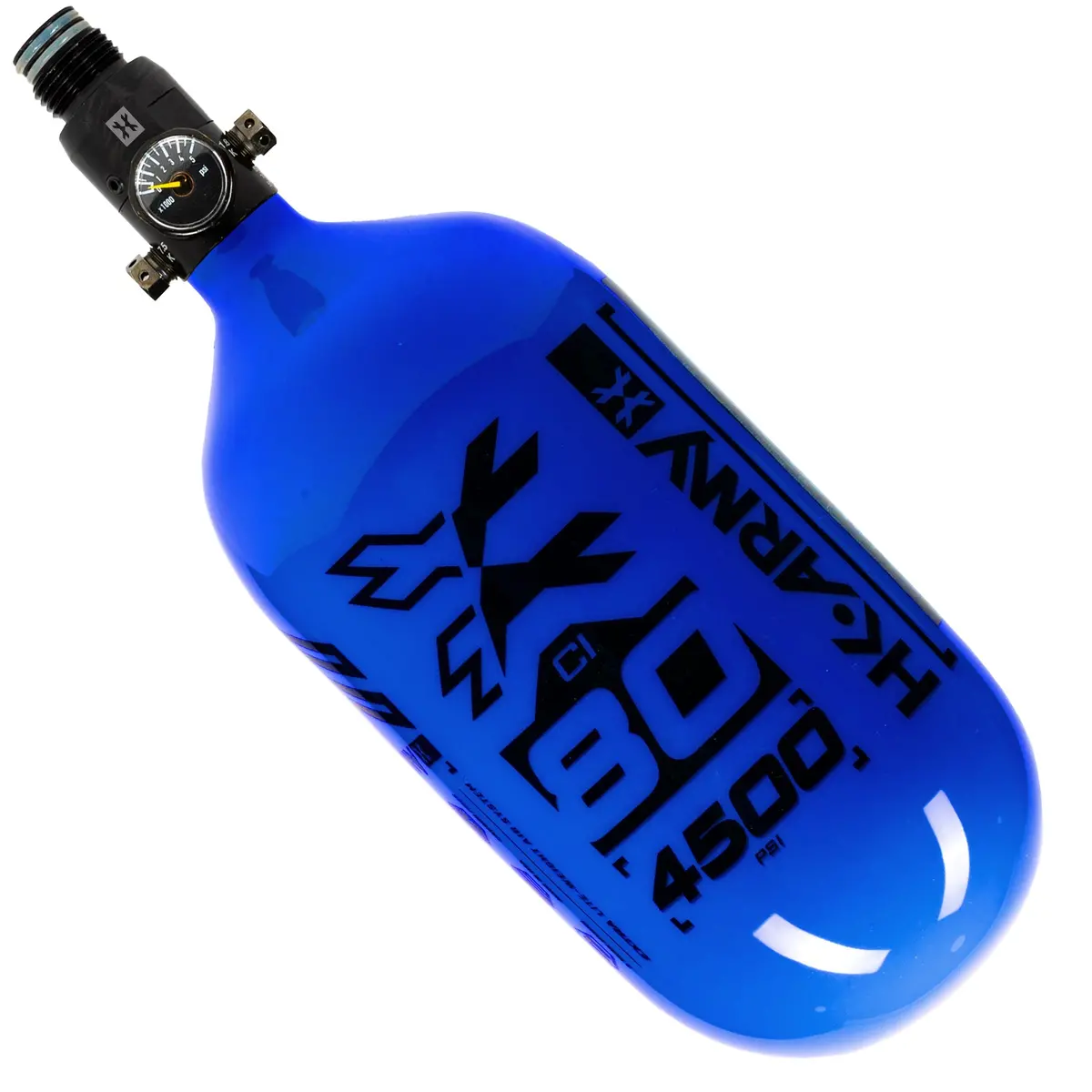 Hk Army "Extra Lite" Carbon Fiber Tank - Standard Reg - Rush - 80/4500 Psi - Blue/Black 1