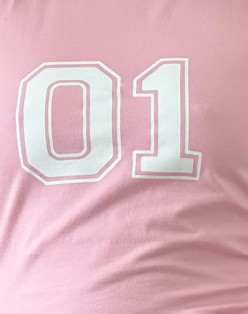 Salda Sporty Tee In Ballet Pink With White Binding 6