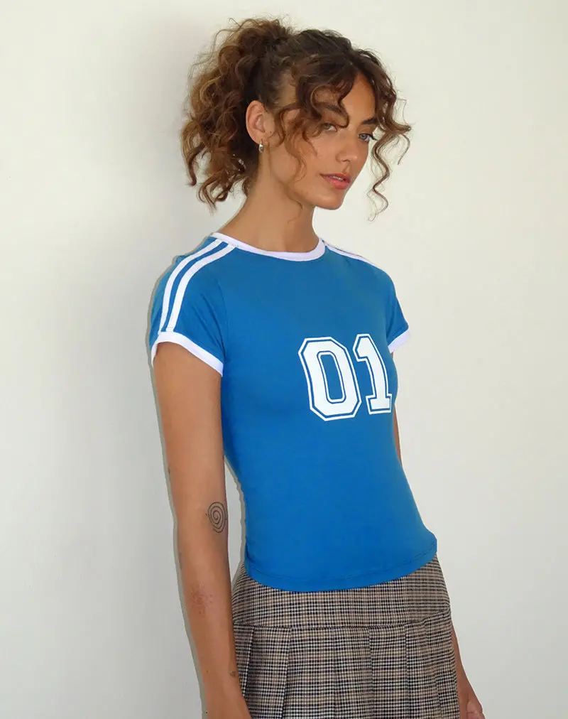 Salda Sporty Fitted Tee In Mediterranean Blue 1