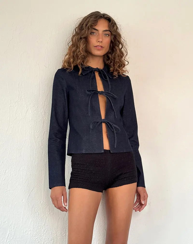 Sewulan Tie Jacket In Dark Indigo 1
