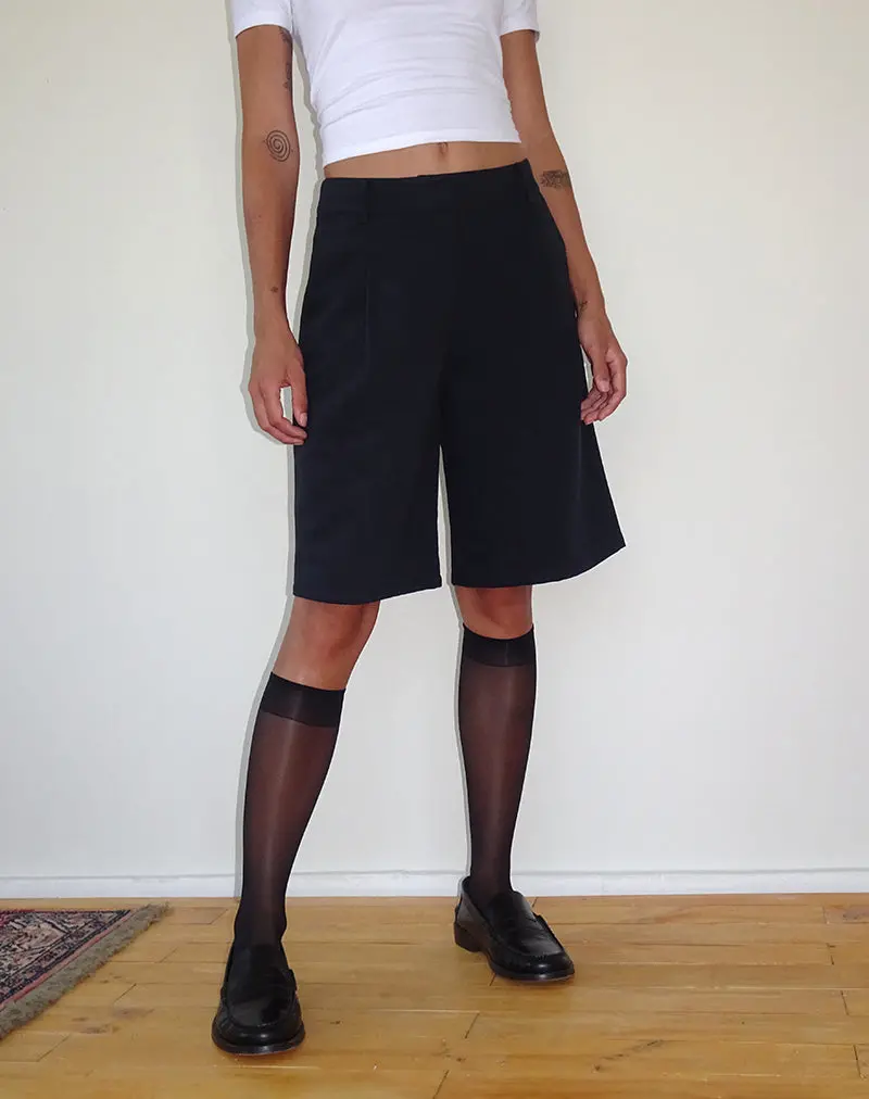 Sintya Tailored Capri Shorts In Navy 1