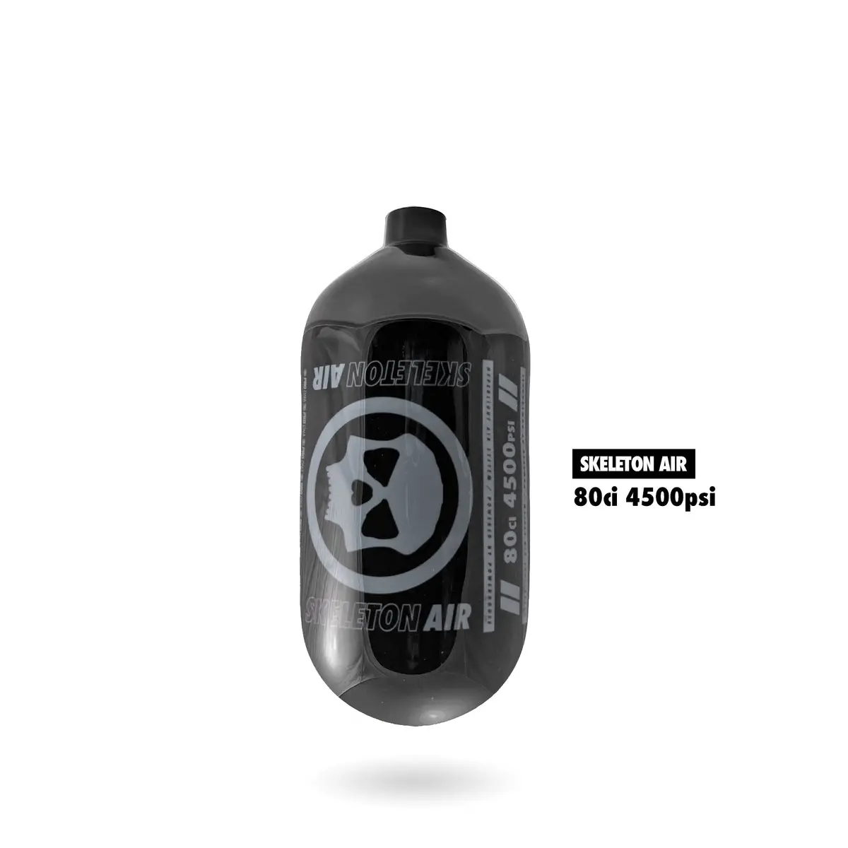 Infamous Skeleton Air "Hyperlight" Paintball Tank Bottle Only - Black / Grey - 80/4500 Psi 1