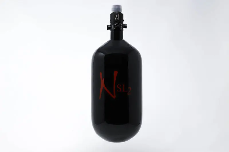 Ninja Sl2 77/4500 Carbon Fiber Paintball Tank - Black/Red 1