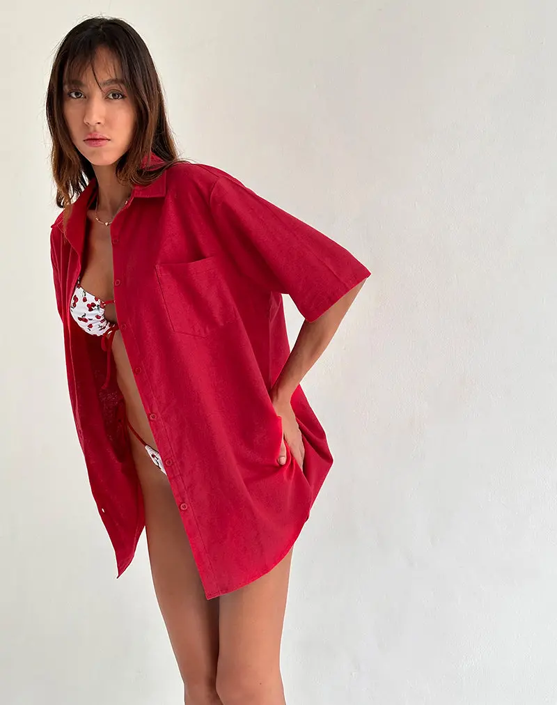 Smith Oversized Shirt In Adrenaline Red 1