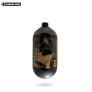 Infamous Skeleton Air "Savage Skull" Paintball Tank Bottle Only - Diamond Series - Black / Gold - 80/4500 Psi 1
