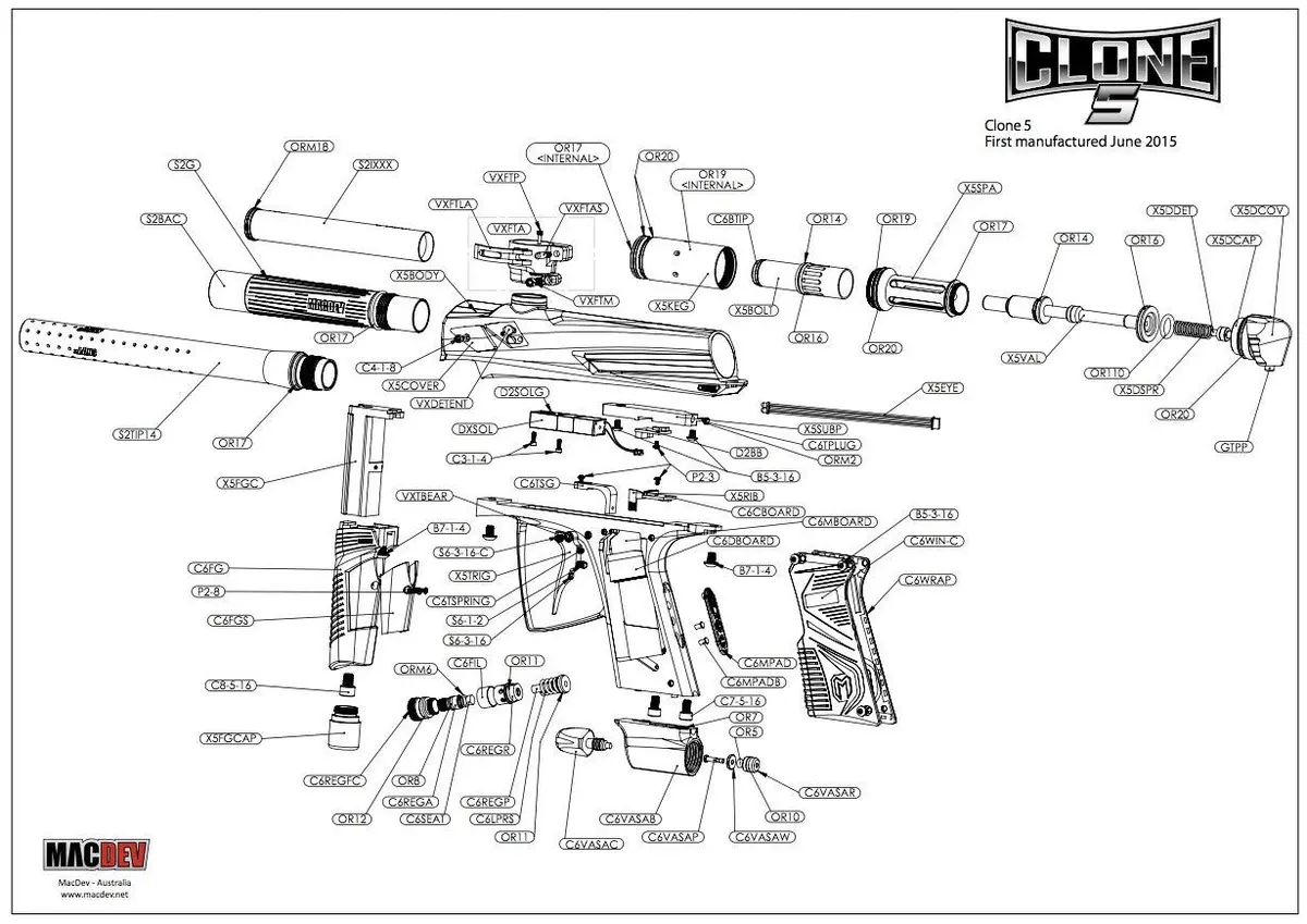 Macdev Clone 5 Complete Replacement Part List. Pick The Part You Need! 1