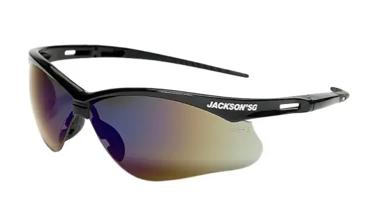 Anti-Scratch Safety Glasses - Blue Mirror Lens - Jackson Safety - Box Of 12 1