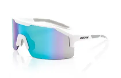Anti Scratch - White Frame Safety Glasses - Green Mirror - Maxview+ 1