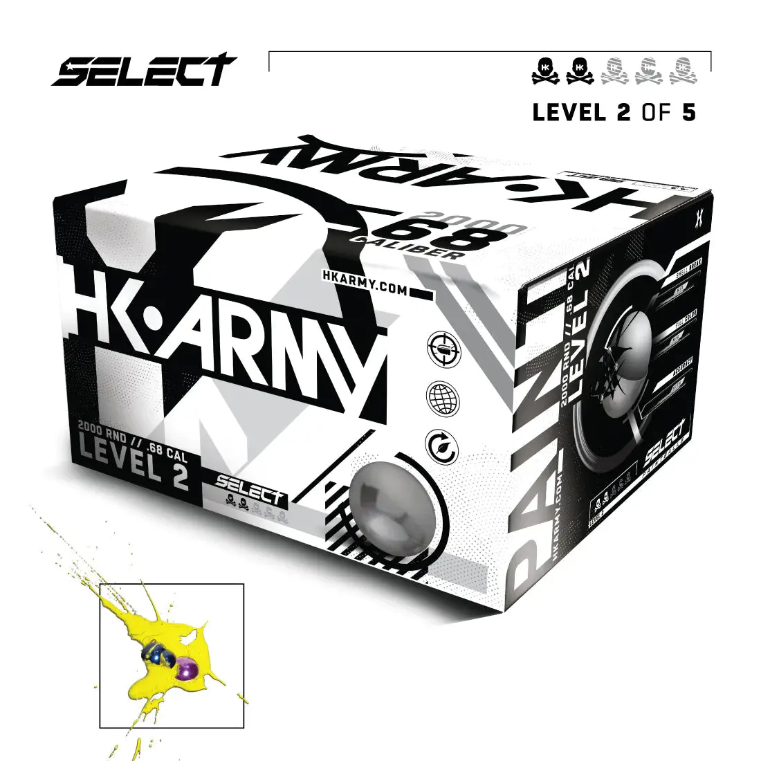 Hk Army Select Paintballs - Level 2 - Purple Shell / Orange Fill 1