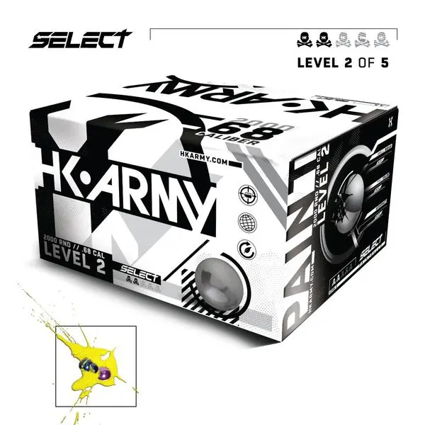 Hk Army Select Paintballs - Level 2 - Green Shell / Orange Fill 1