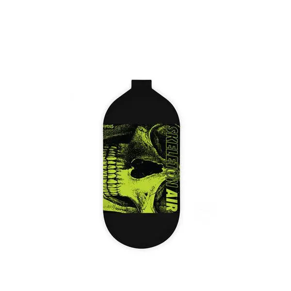 Infamous Air Hyperlight "Savage Skull" Paintball Tank - Bottle Only - Black/Volt - 80Ci / 4500Psi 1