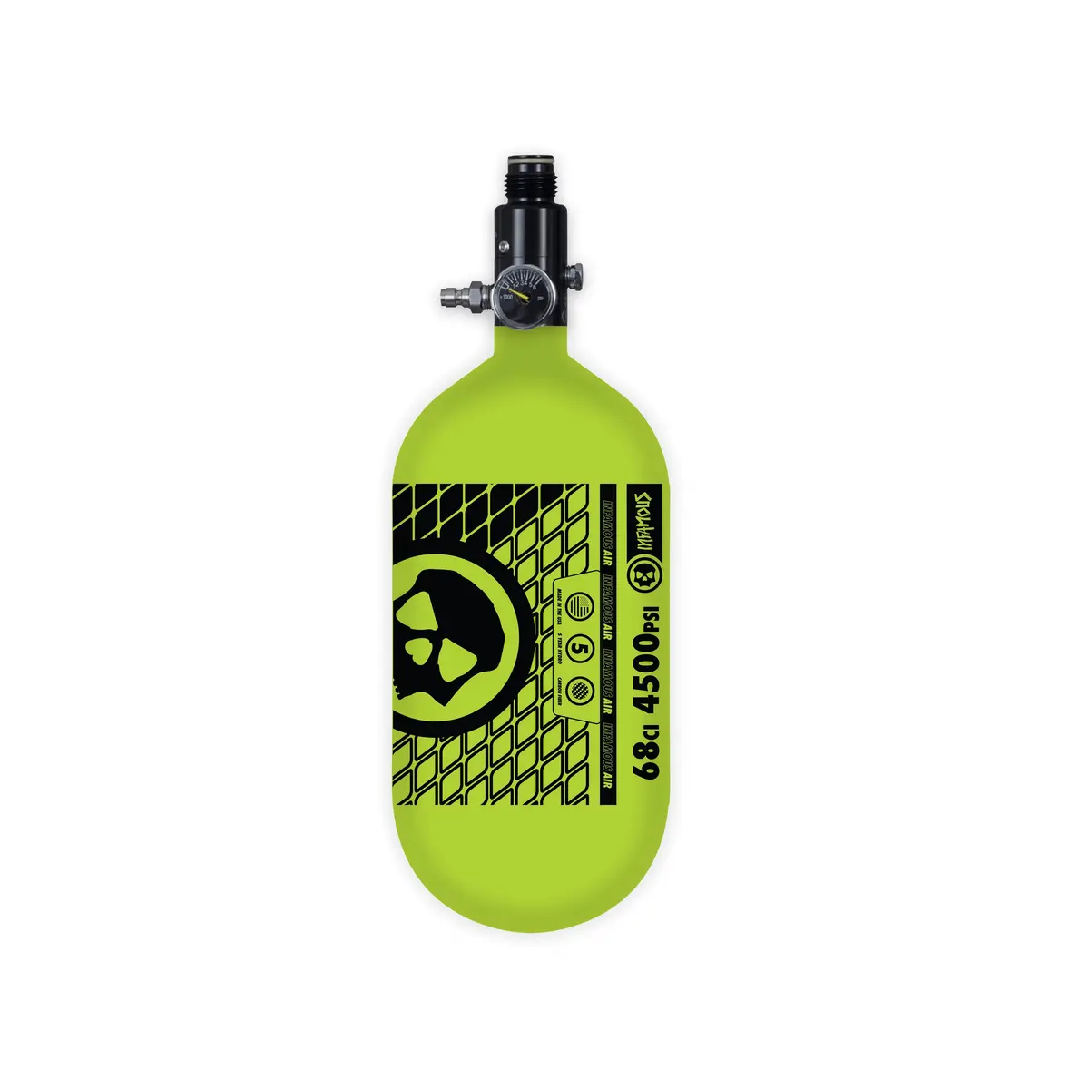 Infamous Air Tank W/ Standard Reg - Air Pattern - 68Ci / 4500Psi - Black/Volt 1