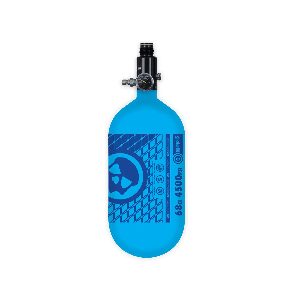 Infamous Air Tank W/ Standard Reg - Air Pattern - 68Ci / 4500Psi - Blue/Blue 1