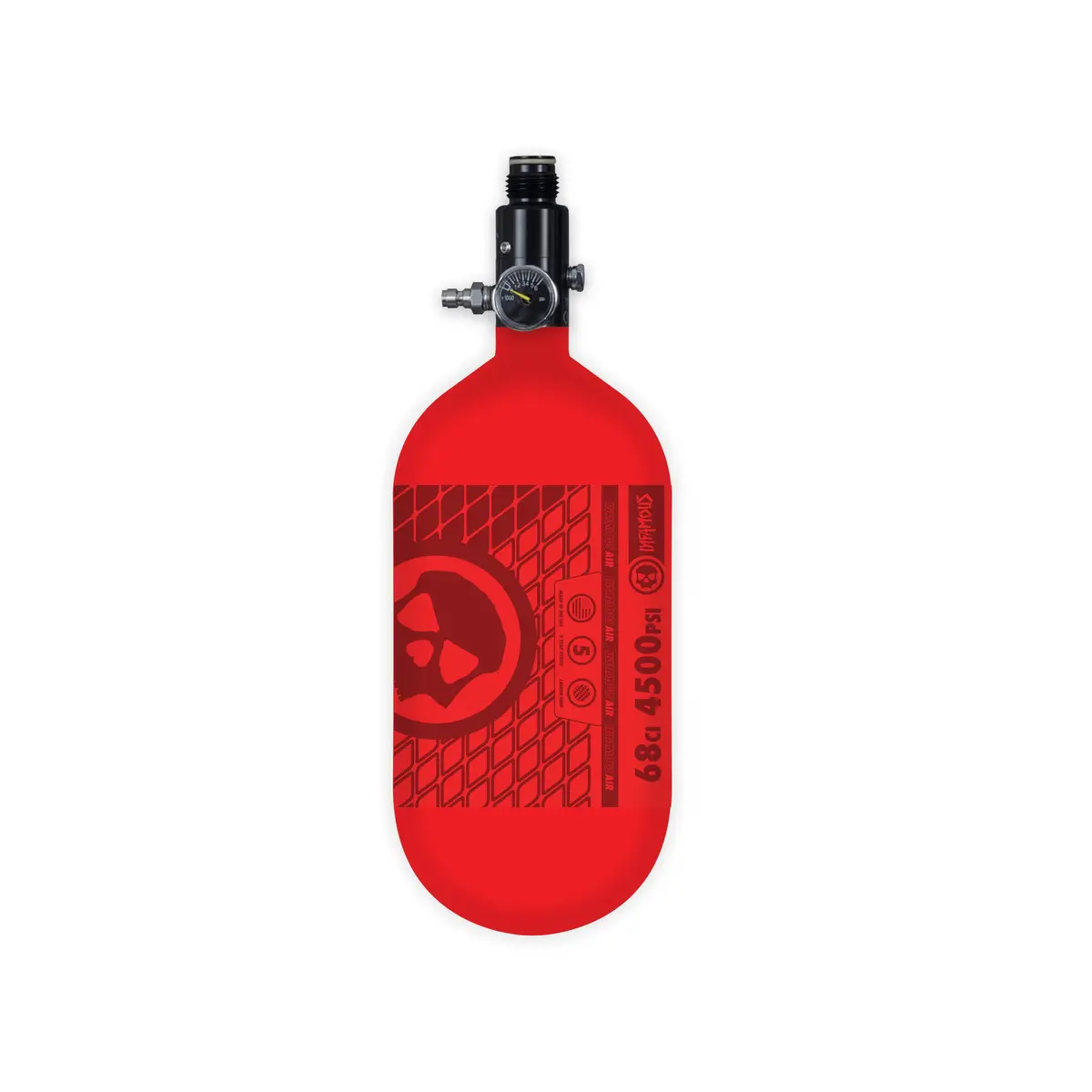 Infamous Air Tank W/ Standard Reg - Air Pattern - 68Ci / 4500Psi - Red/Red 1