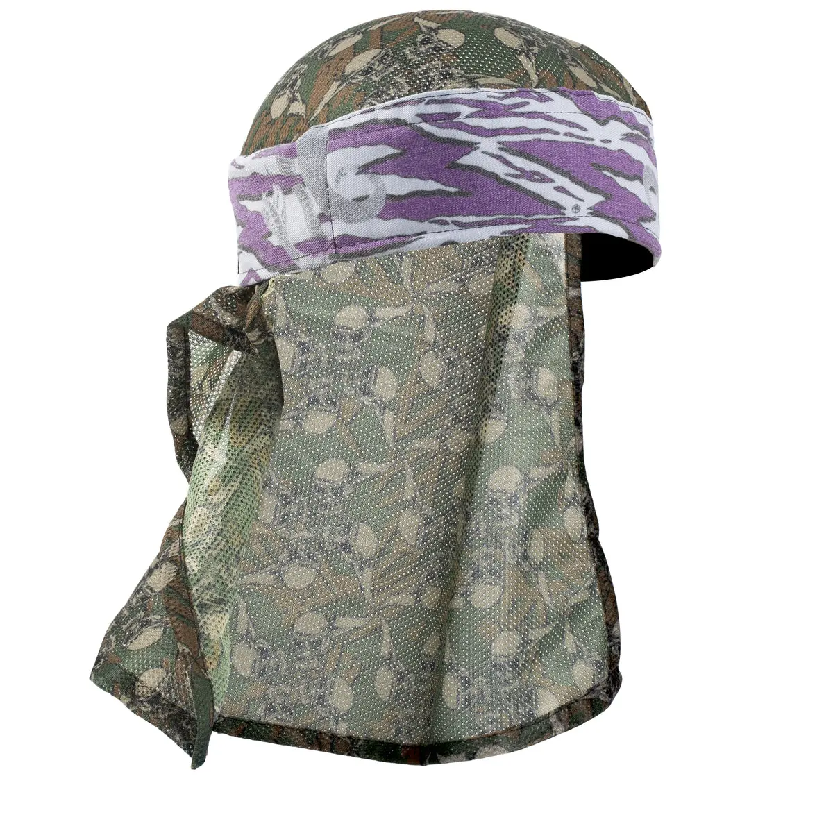 Hk Army Hostilewear Headwrap - Purple Snakes / Green Mesh 1