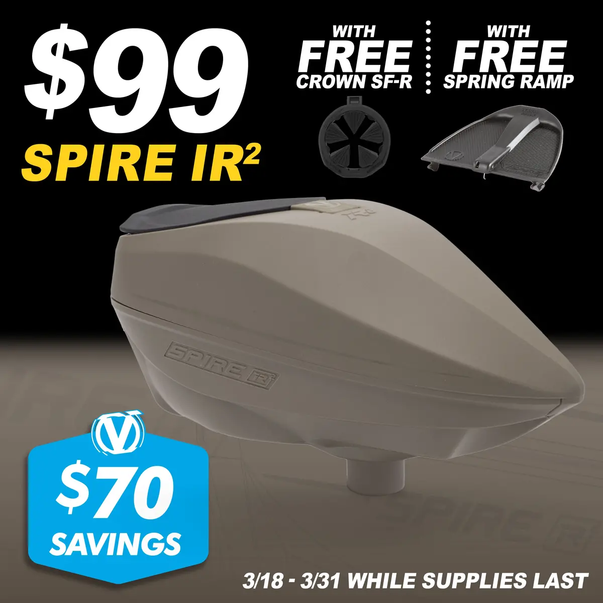 Virtue Spire Ir2 Paintball Loader Bundle Sale - Fde 1