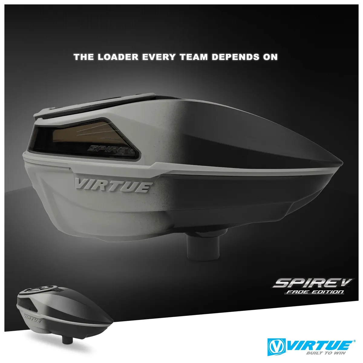 Virtue Spire 5 Paintball Loader- Silver Black Fade 1