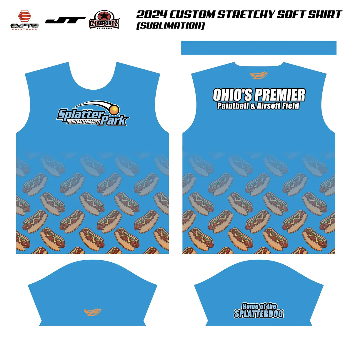Splatterpark X Jt Paintball Collaboration Stretchy Soft T-Shirt - Splatterdog 1